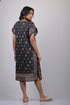 OWO THE LABEL Black Colour Floral Print Kaftan With Designer Border (OTL-KFTN-1001)